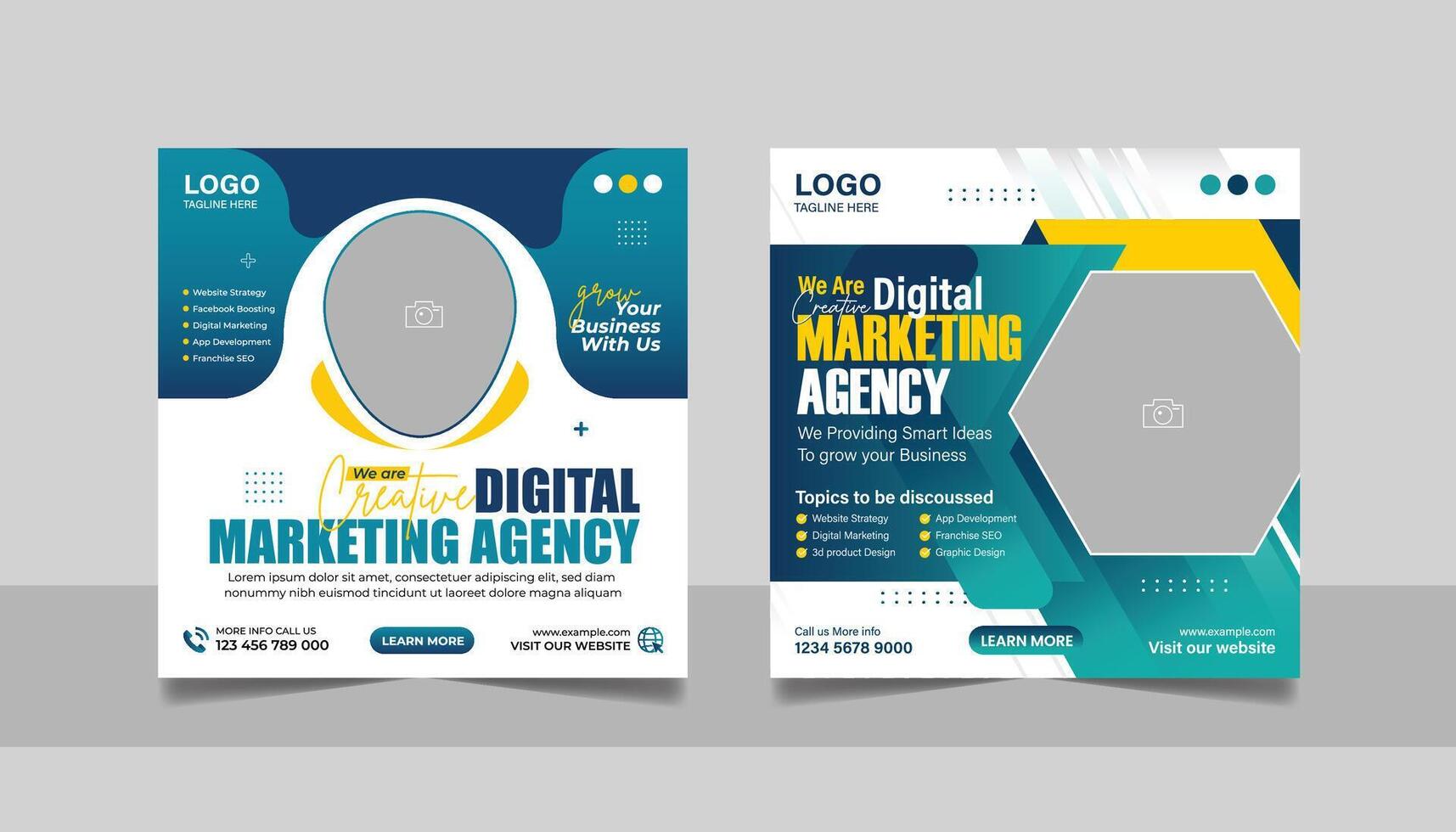 Creative modern business social media post design template vector