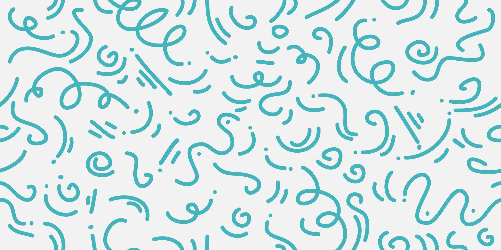 Lines doodle Seamless pattern background. Creative minimalist modern line art background vector
