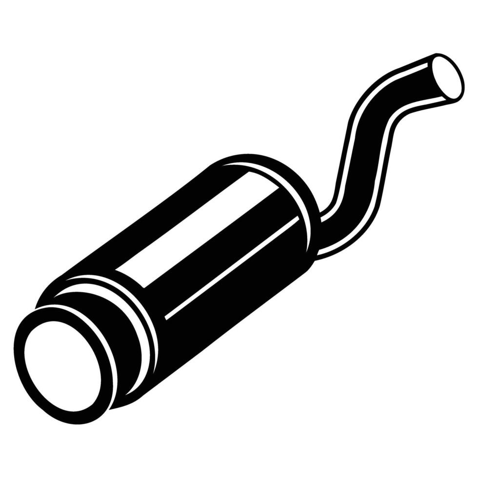 Exhaust muffler stencil art logo icon design vector