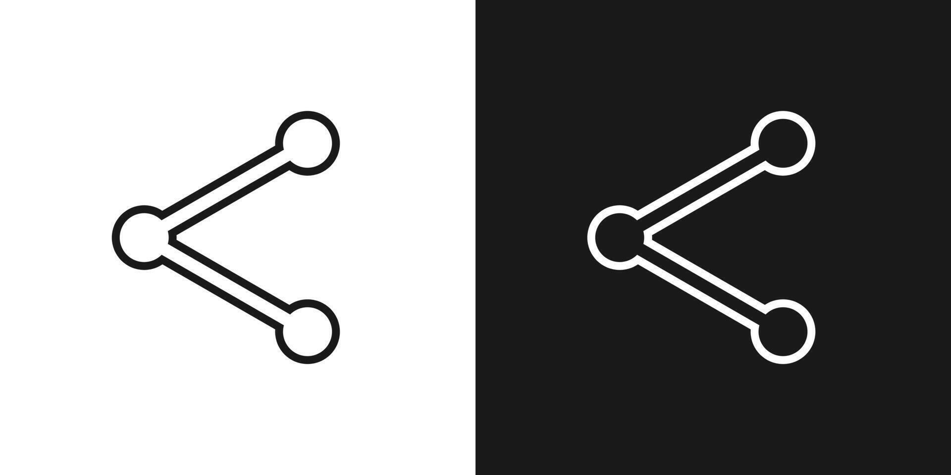 Sharing icon. Icon share isolated on black and white background. EPS 10 vector