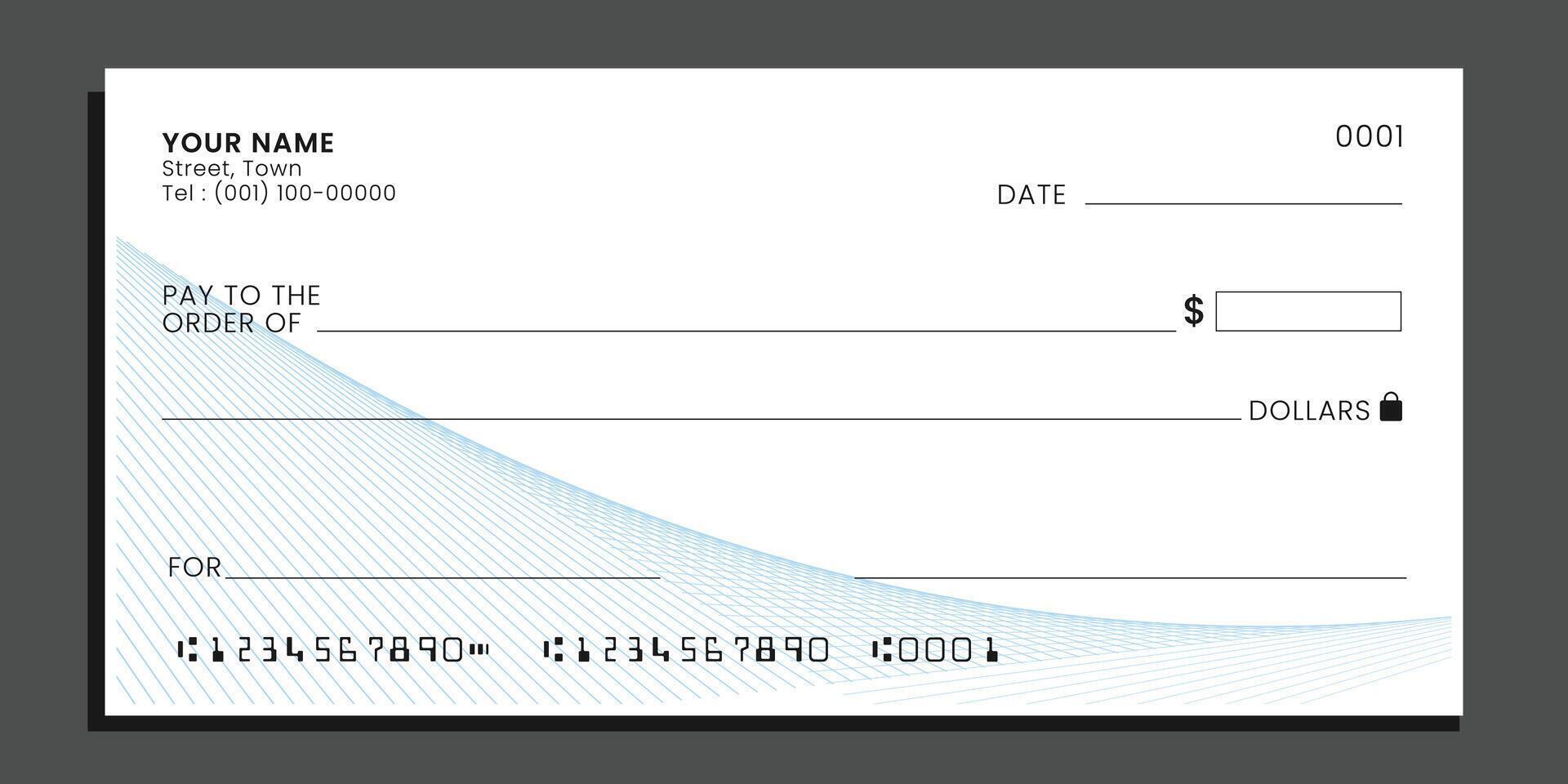 blank bank payment check for business design . vector