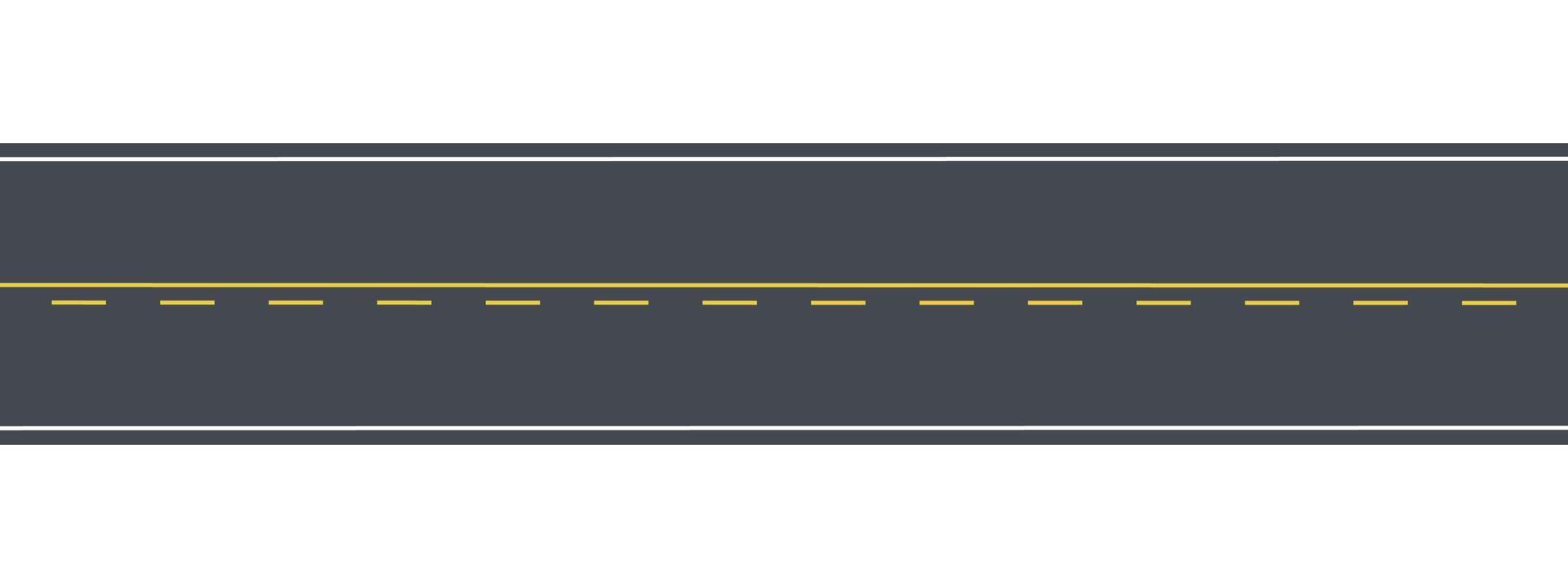 Road highway top view elements isolated on white background. illustration vector