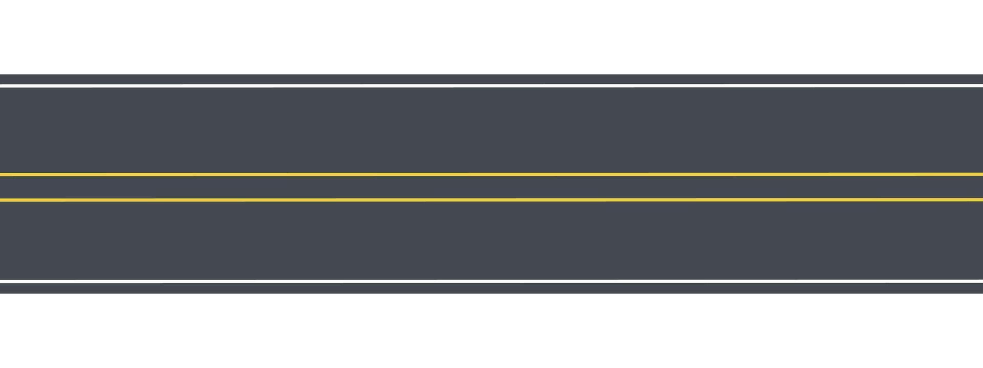 Asphalt road top view with two yellow lines element. illustration vector