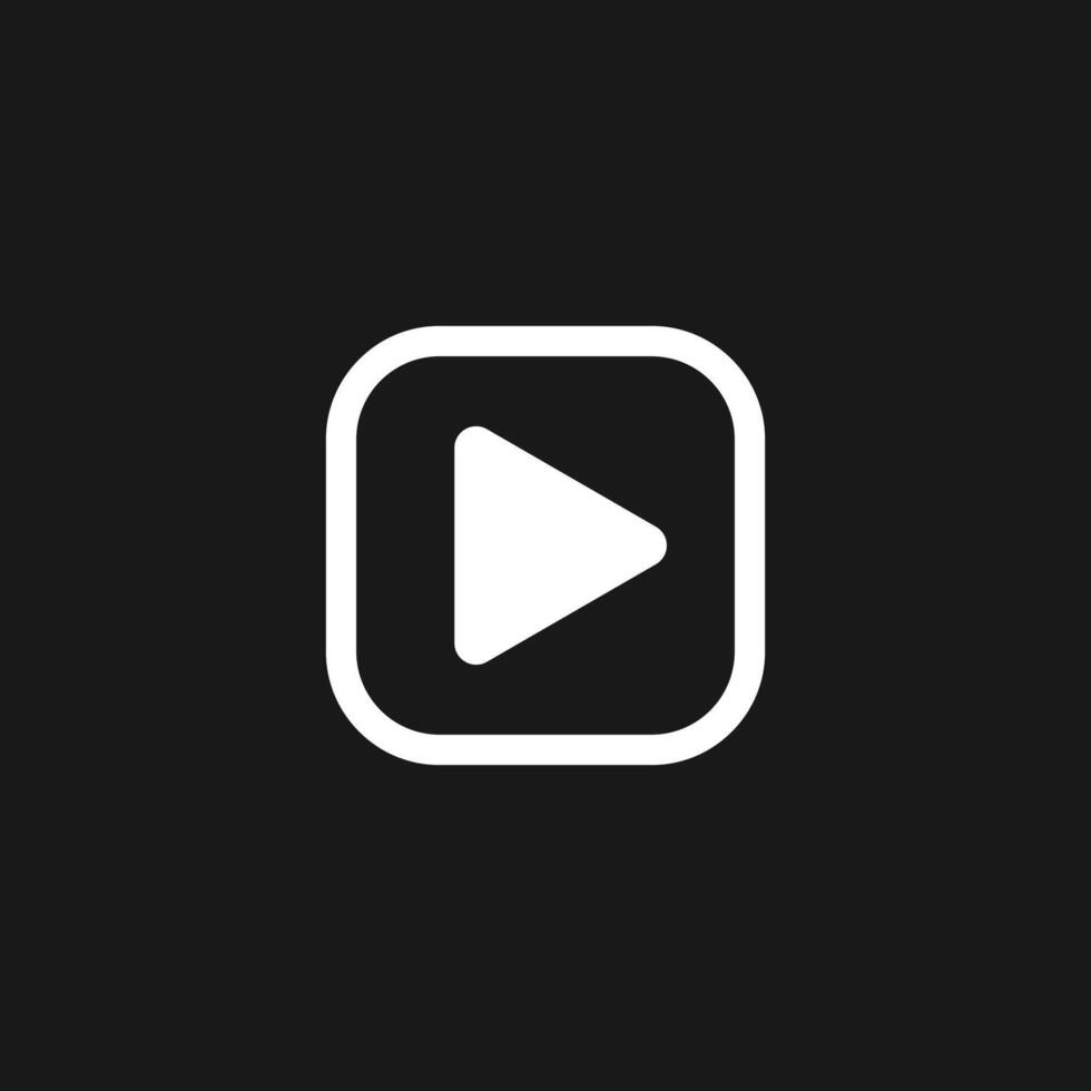 Play button icons on black background. vector