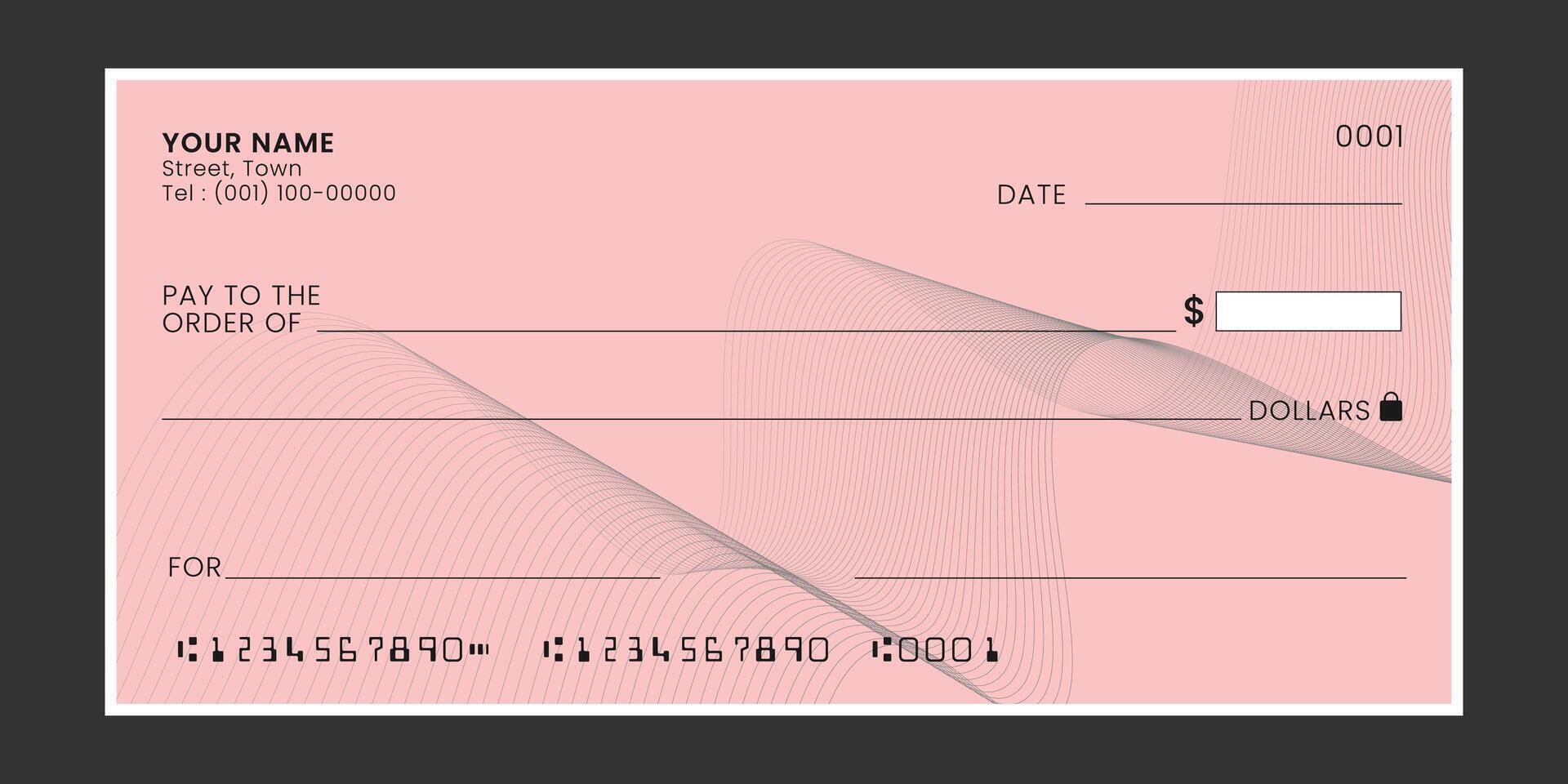 Blank bank cheque vector