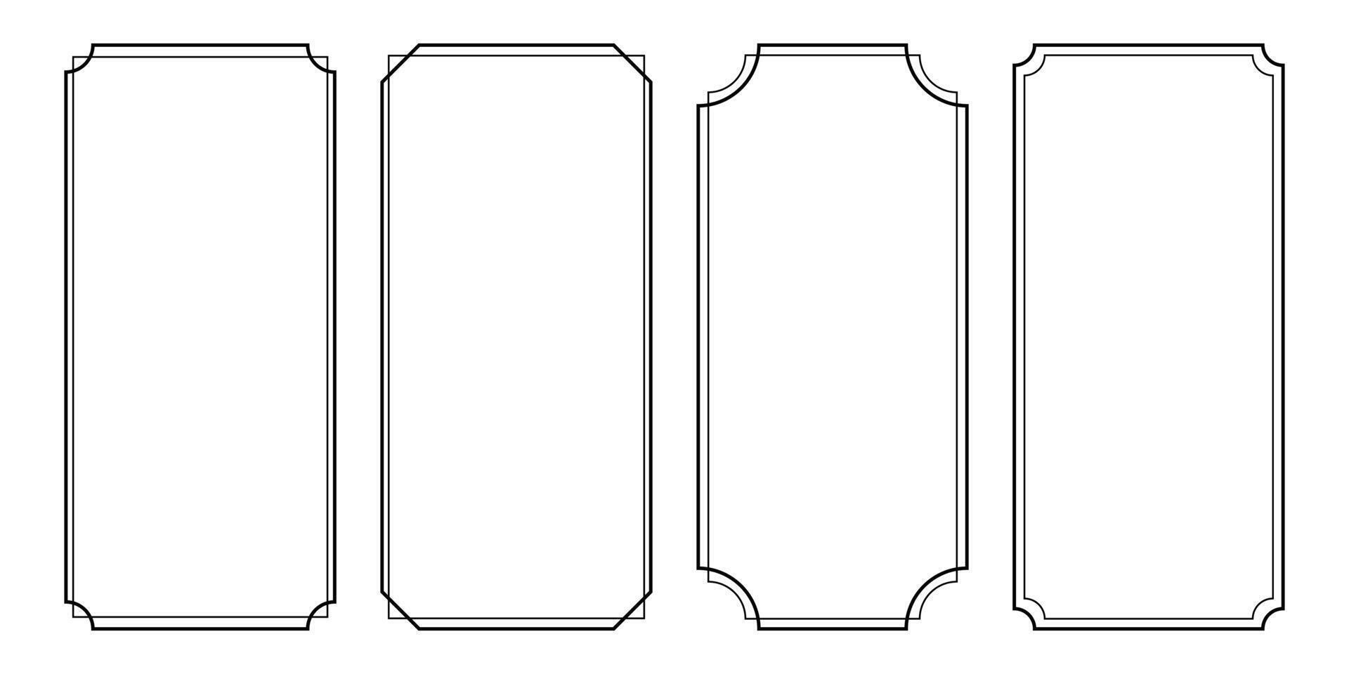 Vintage decorative border line frames set isolated on white background. vector
