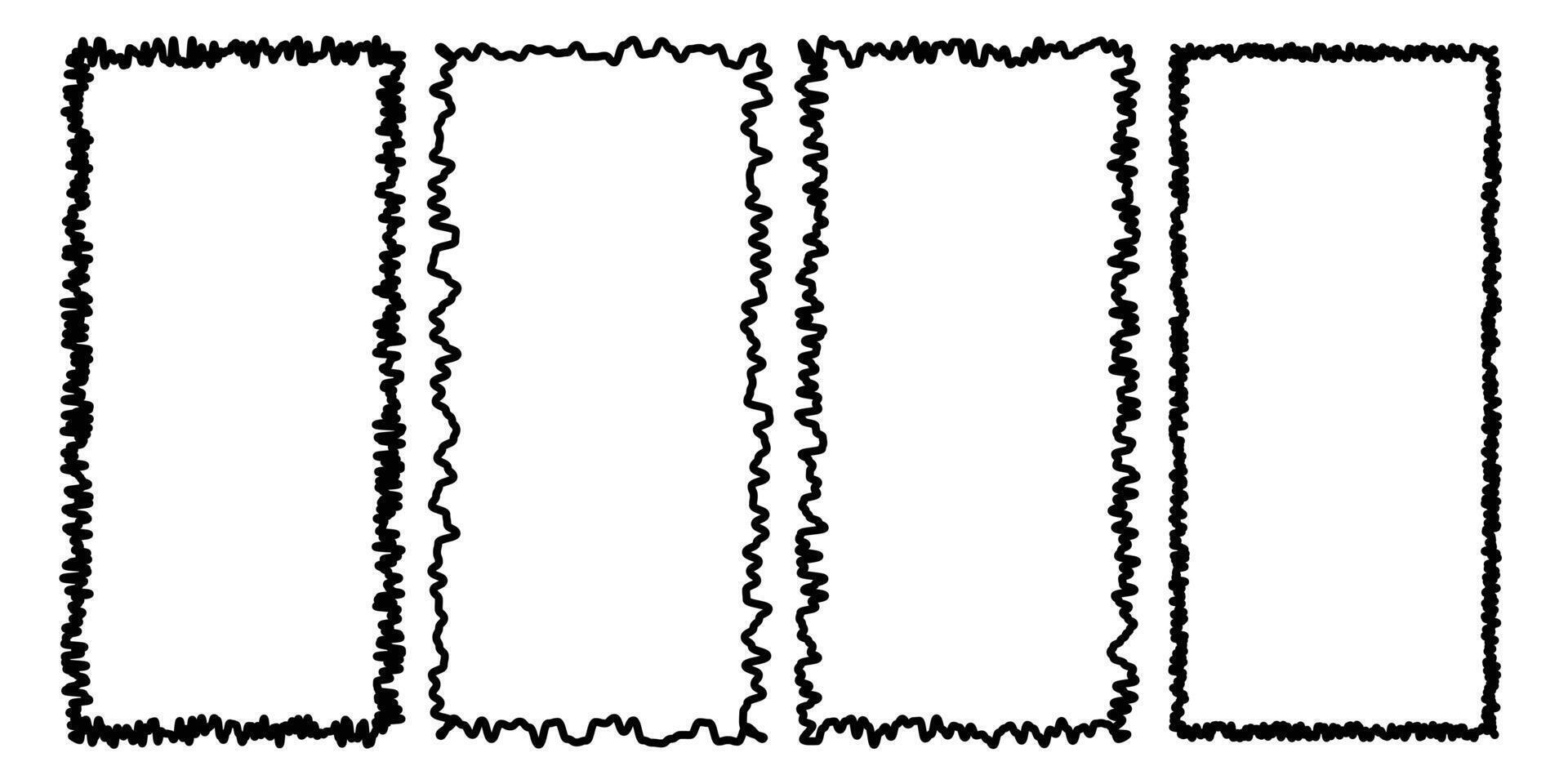 Grunge frames borders set isolated background. vector