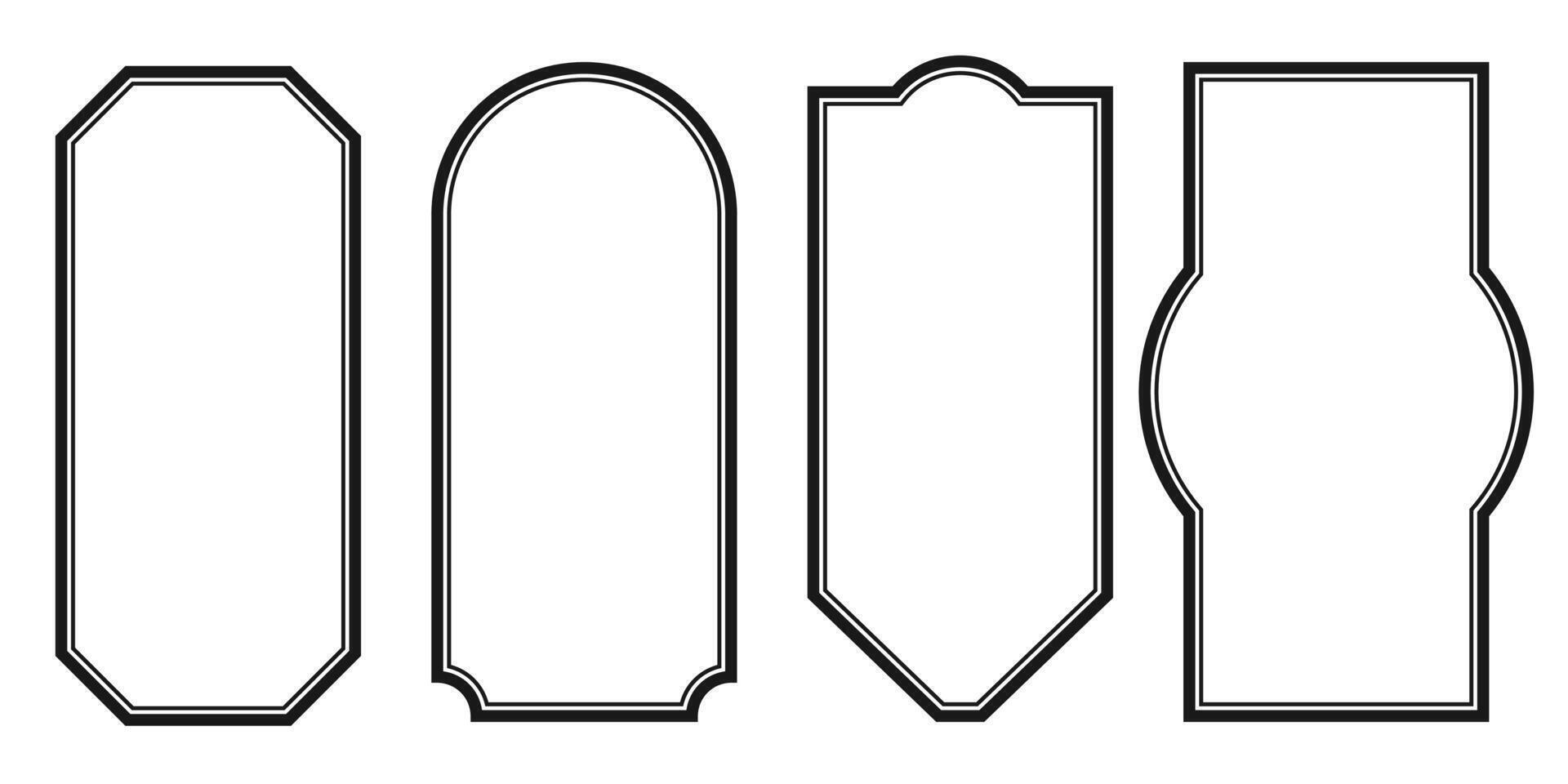 Vintage decorative border frames set isolated background. vector
