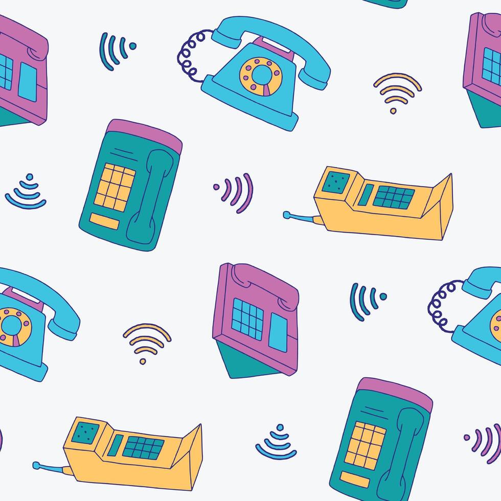 Phone call Signal Seamless Pattern illustration Design vector
