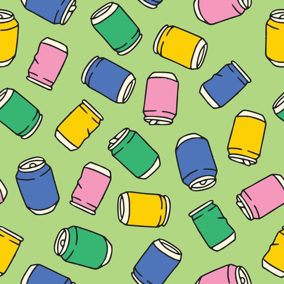 Bunch of Can Seamless Pattern illustration Design vector