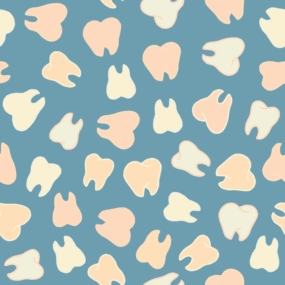 Tooth Seamless Pattern illustration for Print, Wallpaper, Decoration. vector