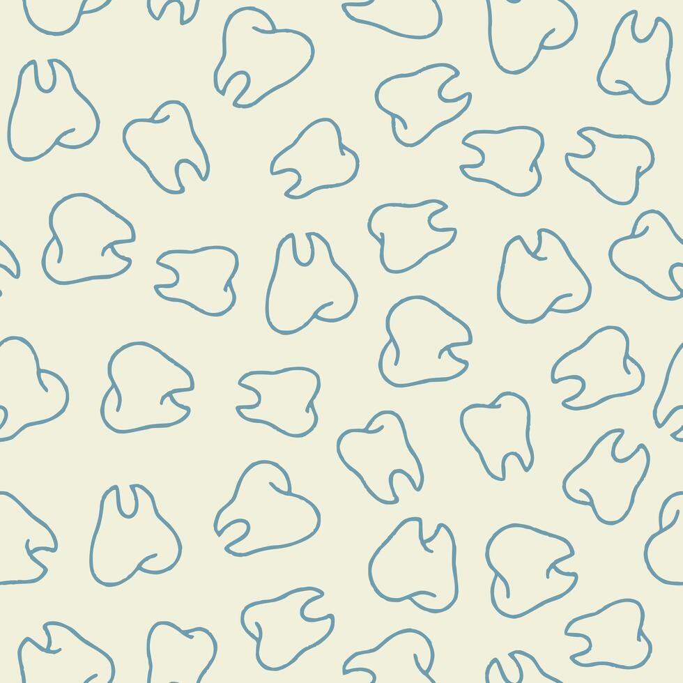 Outline Tooth Seamless Pattern illustration for Print, Wallpaper, Decoration. vector