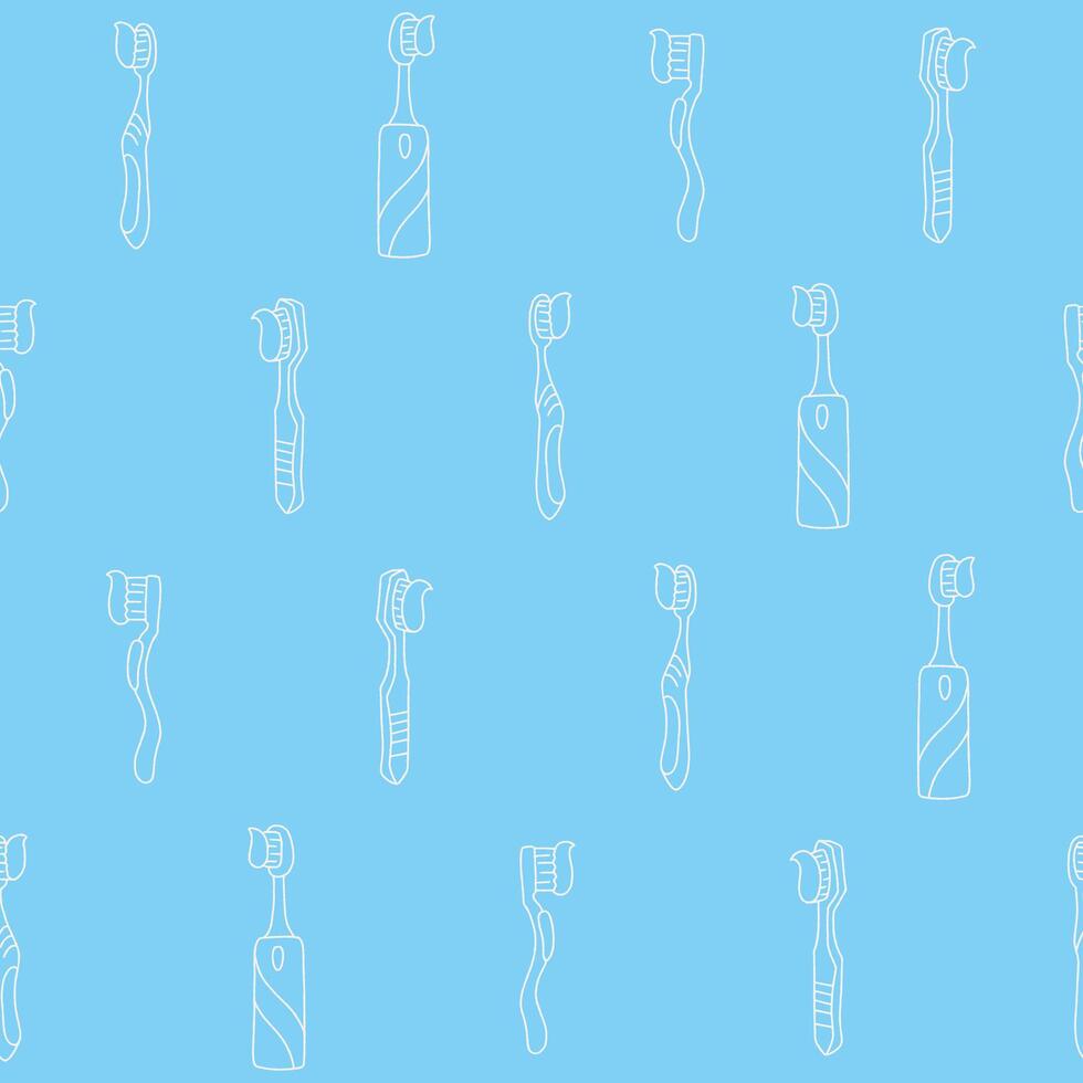 Outline Collection of Toothbrush Seamless Pattern illustration for Print, Wallpaper, Decoration. vector