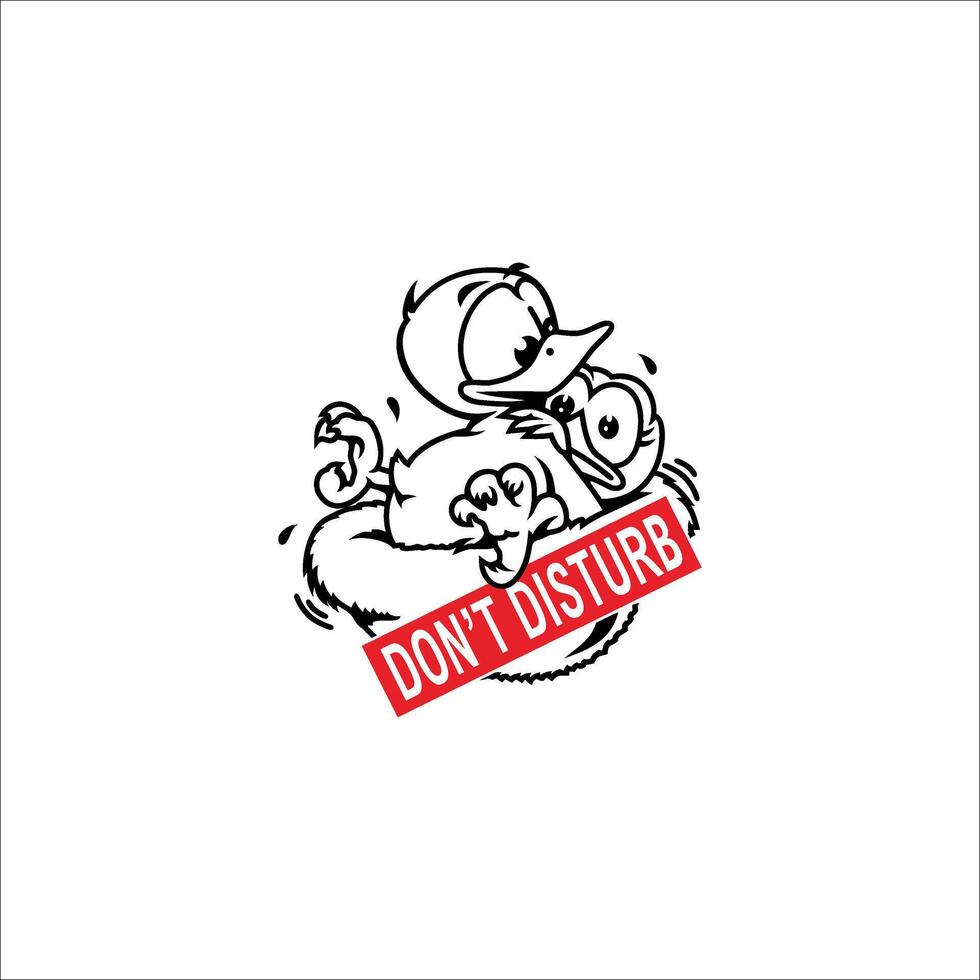 Two ducks are swimming with the words dont disturb vector