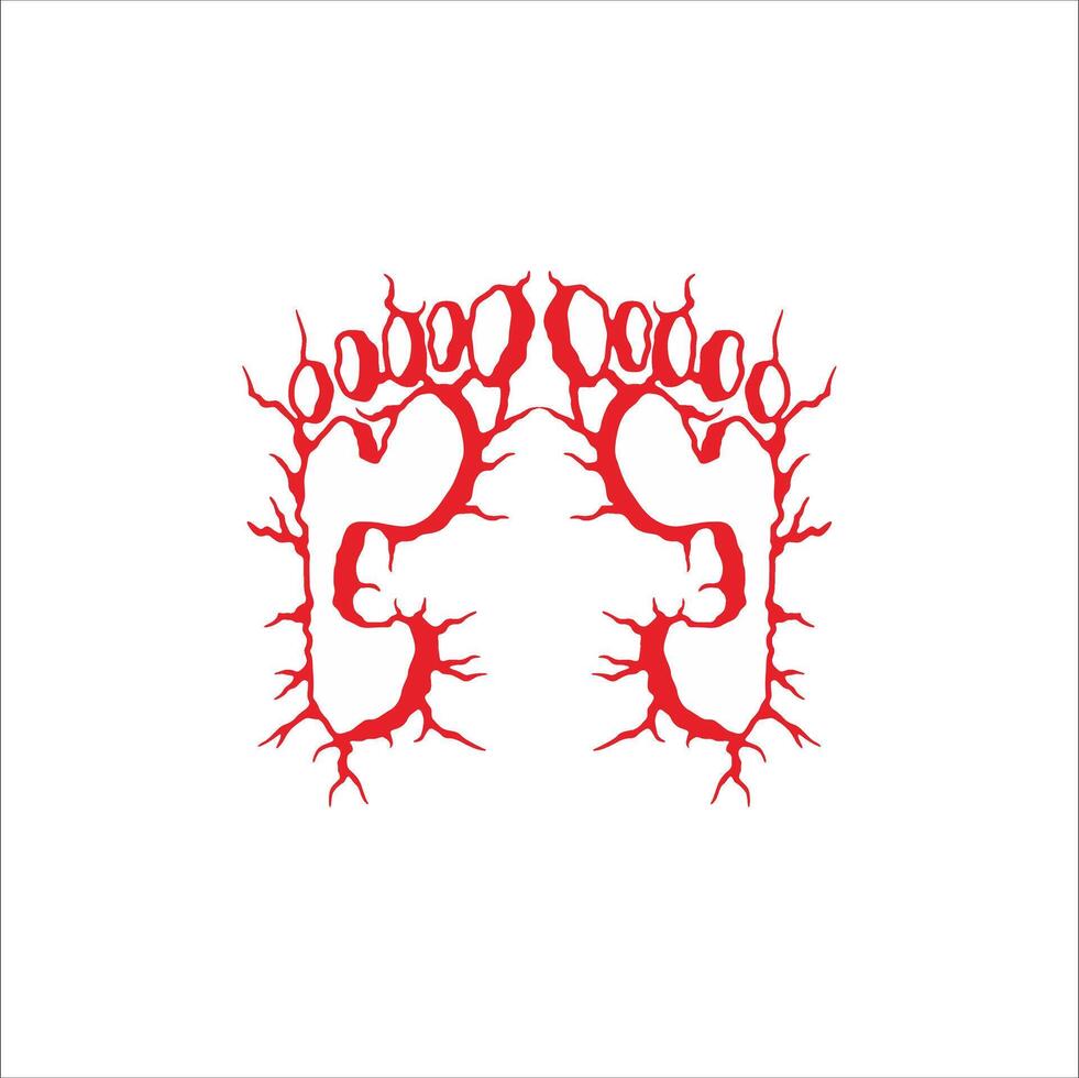 Two red paws on a white background vector