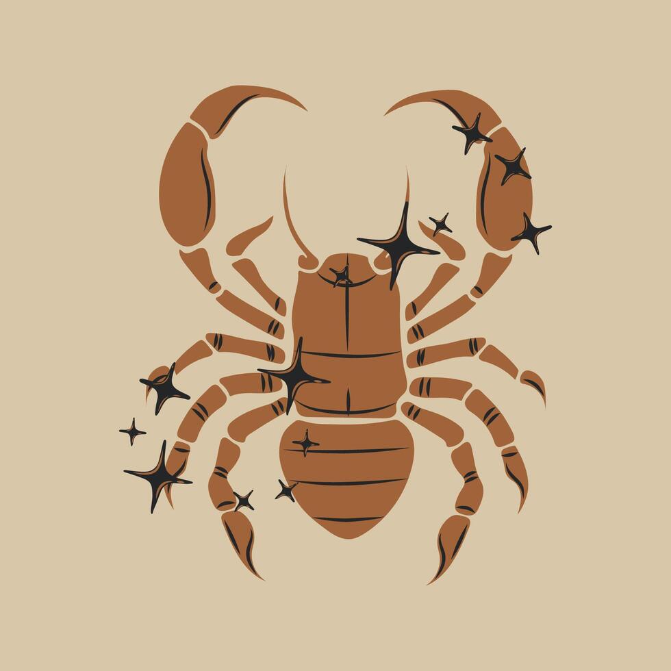 Scorpio zodiac sign. Horoscope. Modern magic Astrological symbol vector