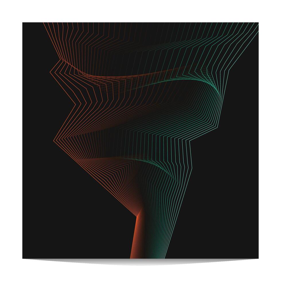 abstract dark background with abstract line art vector