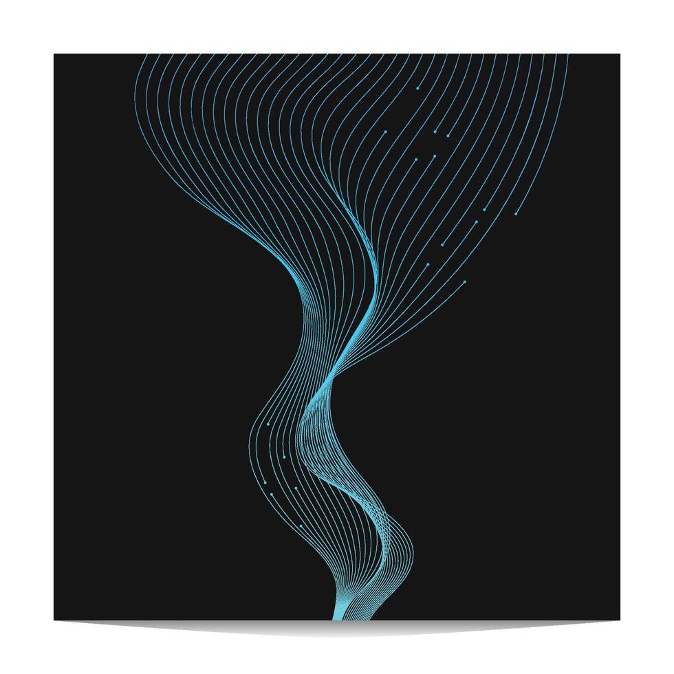 abstract tech fluid wireframe with dark background vector