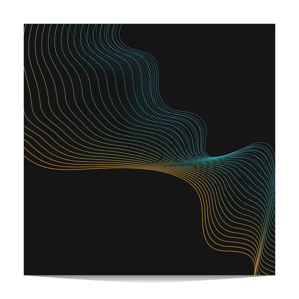 abstract dark background with colorful line art vector