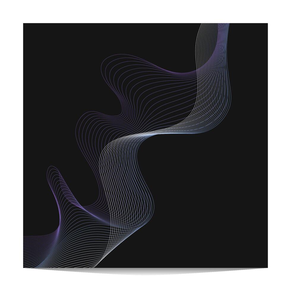 abstract dark background with dynamic abstract line art vector