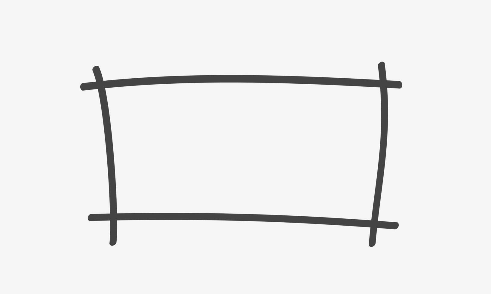 Doodle rectangular shape. Scribble frame vector