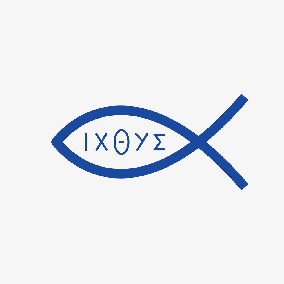 Ichthys sign. Jesus fish. Evolutionary concept. illustration vector