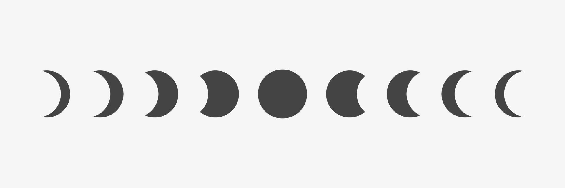 Phases of moon infographic. New, Full, Waning Crescent, First and Last Quarter moon vector