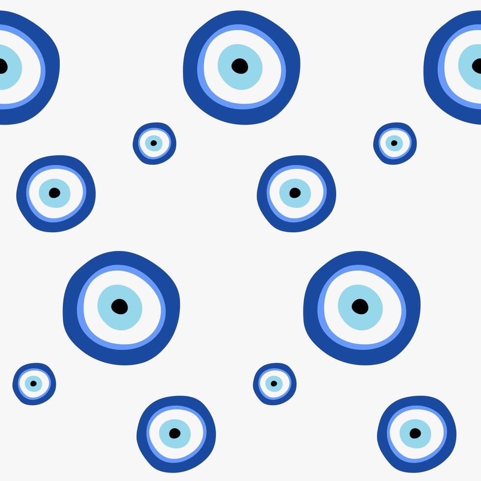 Nazar Boncugu talisman. Evil eye seamless pattern. Turkish ornate, Symbol of protection. Greek amulet for luck vector