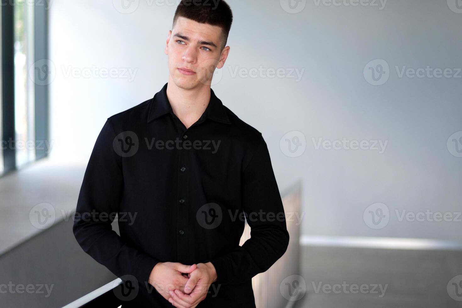 emotions of a man to solve a problem developer and thinking in coding at night or programming software or application development. Male programmer or coder troubleshooting and working photo