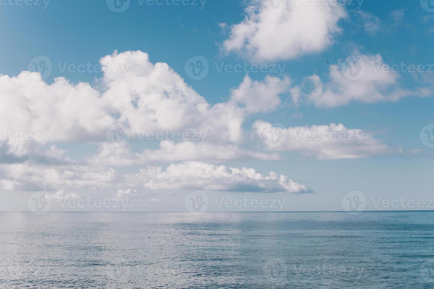 Amazing view of an Adriatic sea and the cloudy sky near Budva, Montenegro. photo