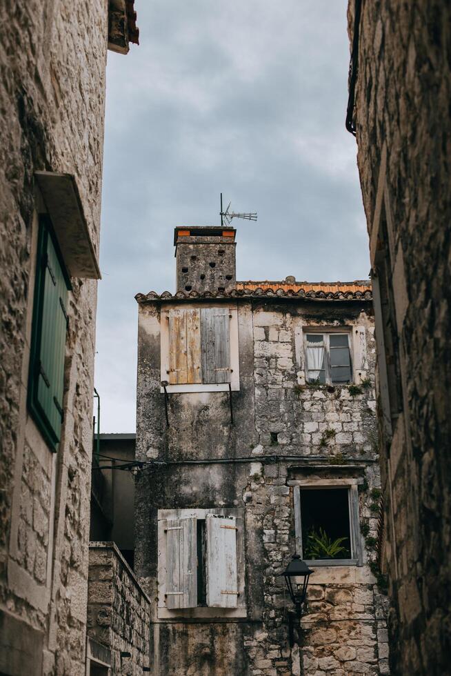 Amazing view of Trogir old town, Croatia. Travel destination in Croatia. photo