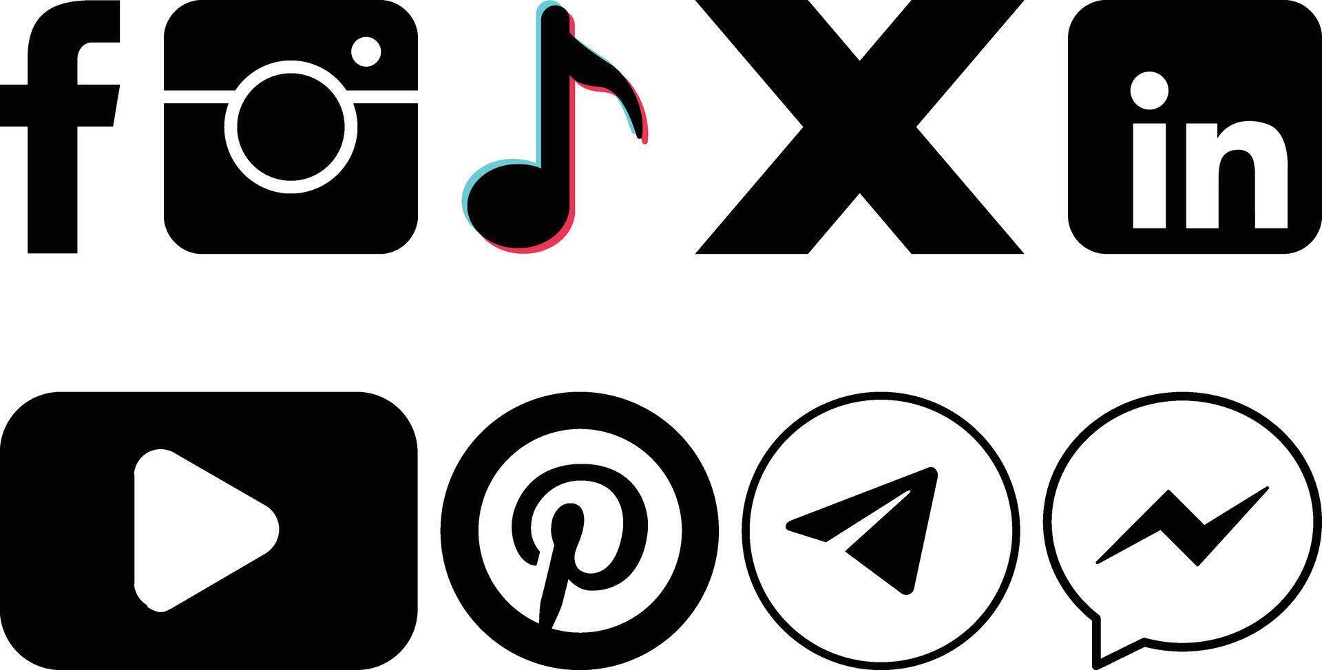 social media icons collection vector