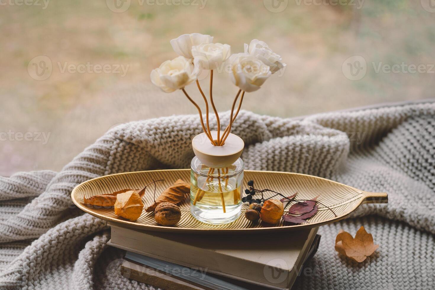 Cozy indoor setting with a Incense sticks for the home photo