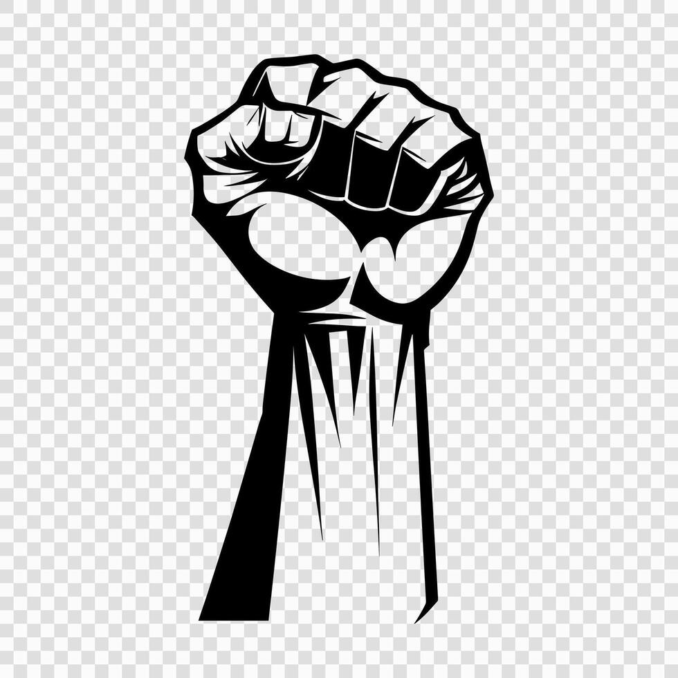 Raised Fist Illustration Symbolizing Strength and Unity vector