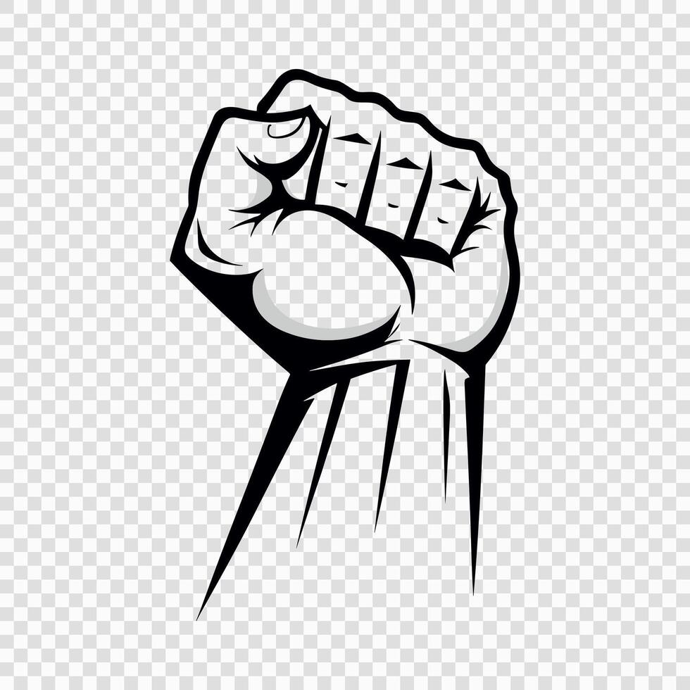 Raised Fist Illustration Symbolizing Strength and Unity vector