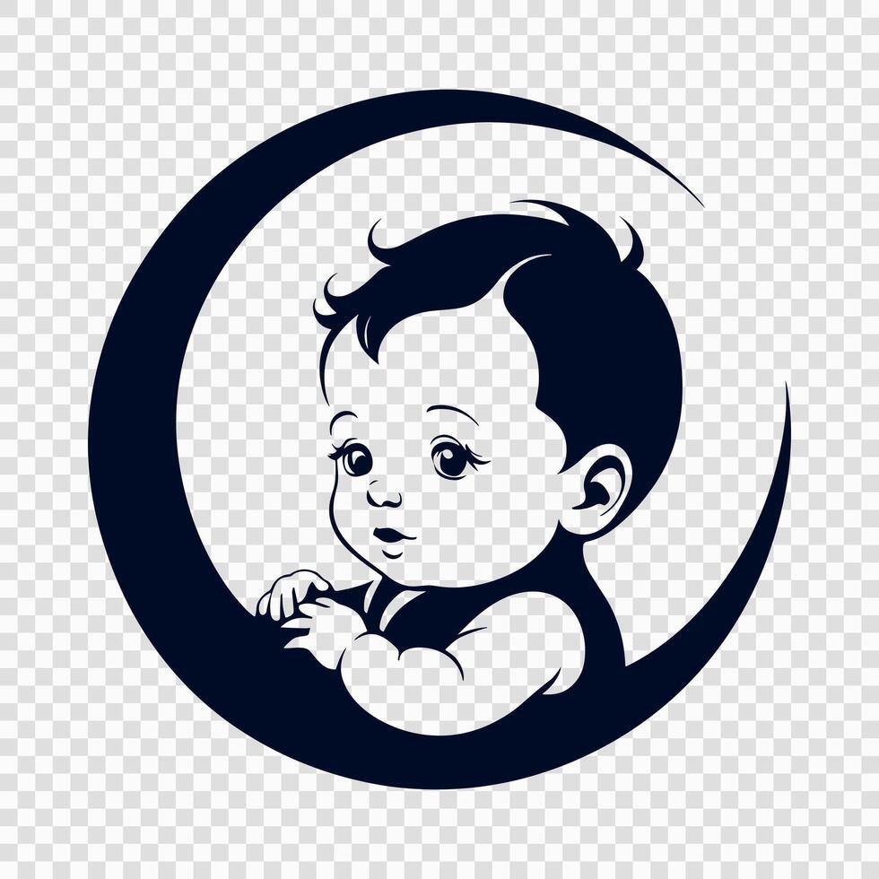illustration of a smiling baby face vector