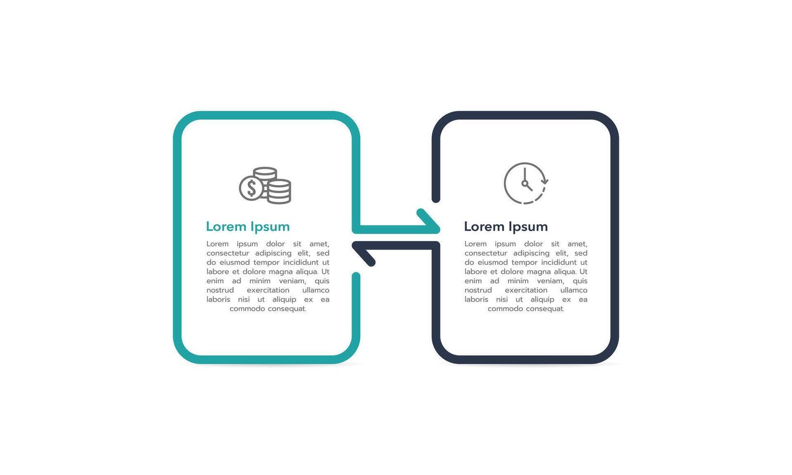 Compare 2 options to prioritize business. Infographic Design Templates. Business Presentation, Management, Development, Workflow and Information. vector
