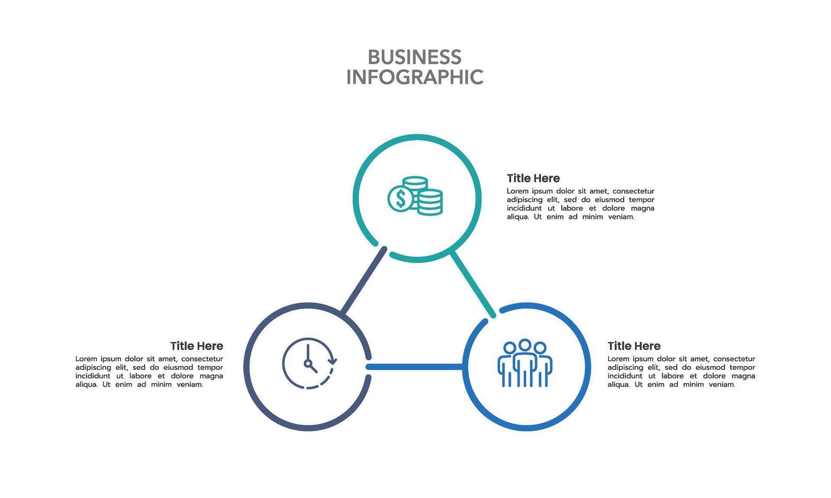 Balanced Triangle Options Infographic design template. 3 Process Infographic. Business Presentation, Report, Data and Planning. vector