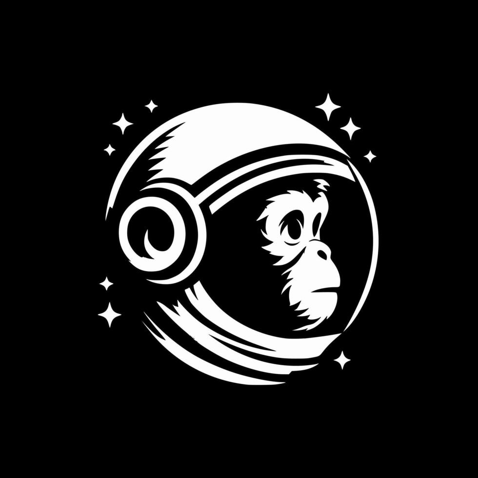 space ape silhouette logo design template vector