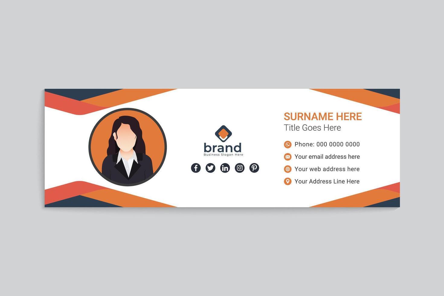 Professional email signature mockup vector
