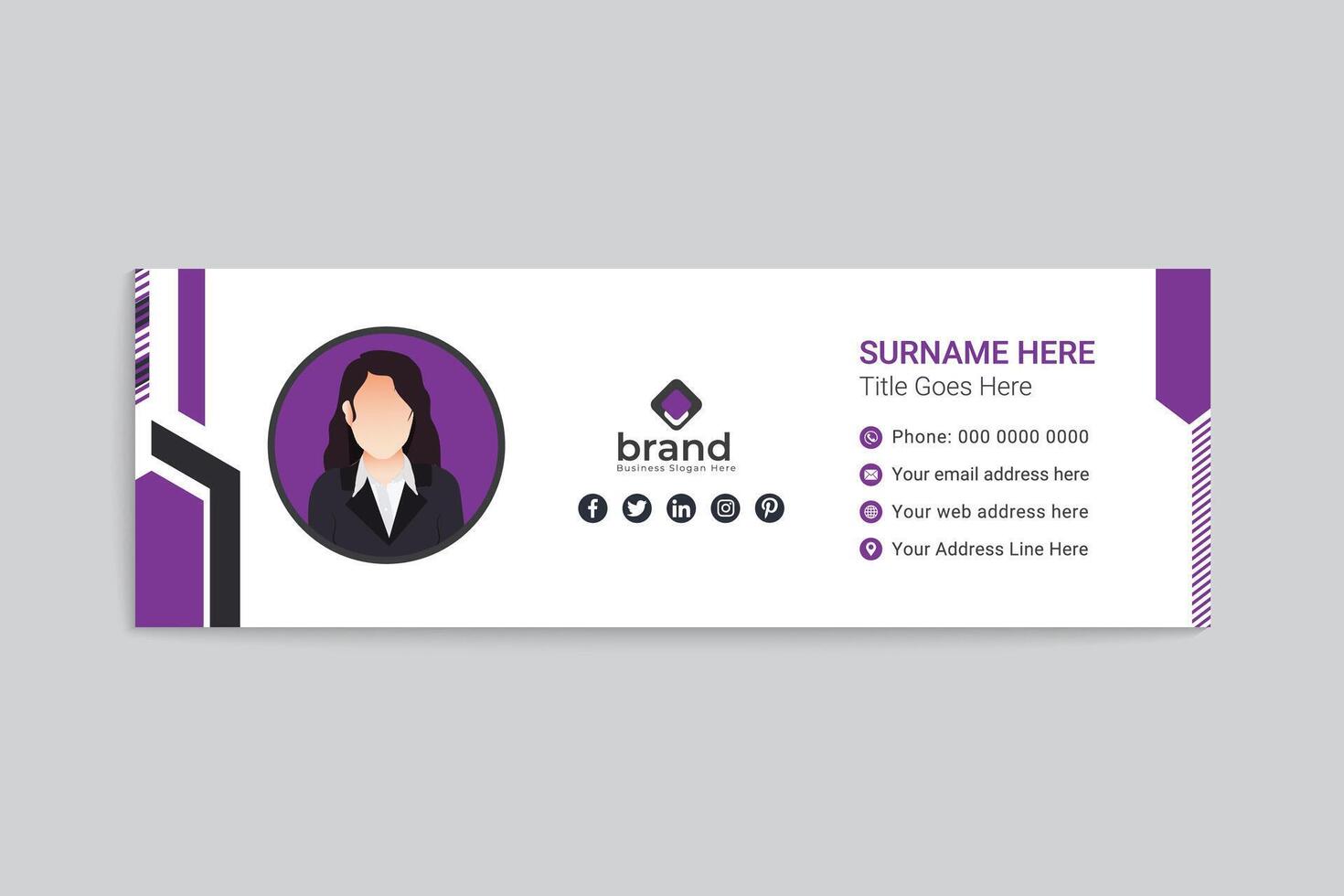 Clean professional email signature template vector
