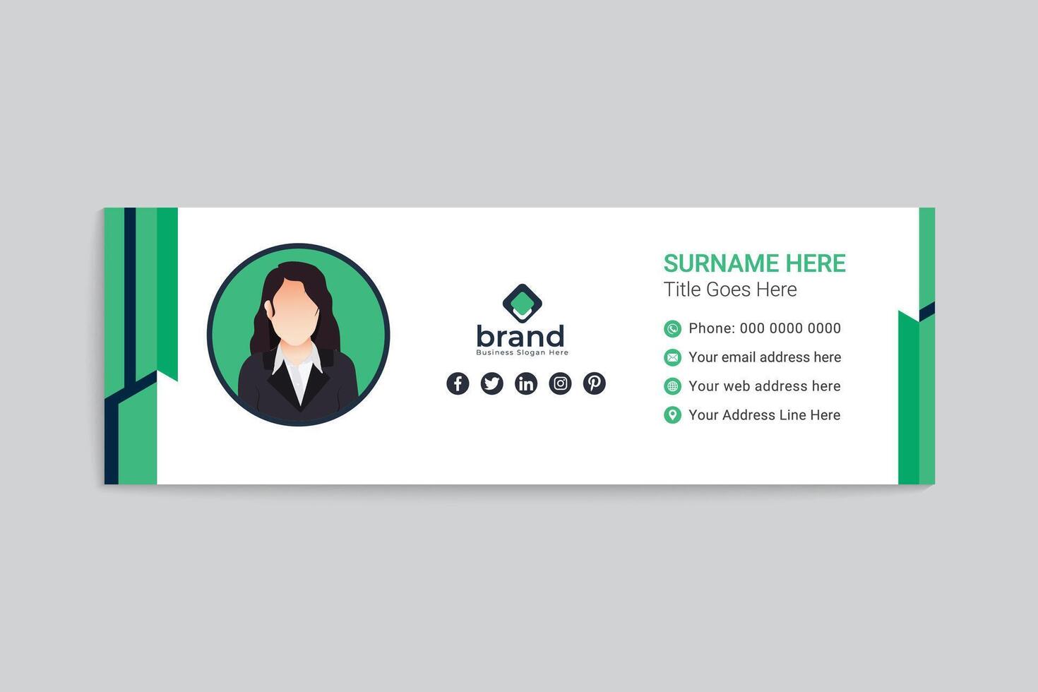 Modern professional email signature design vector