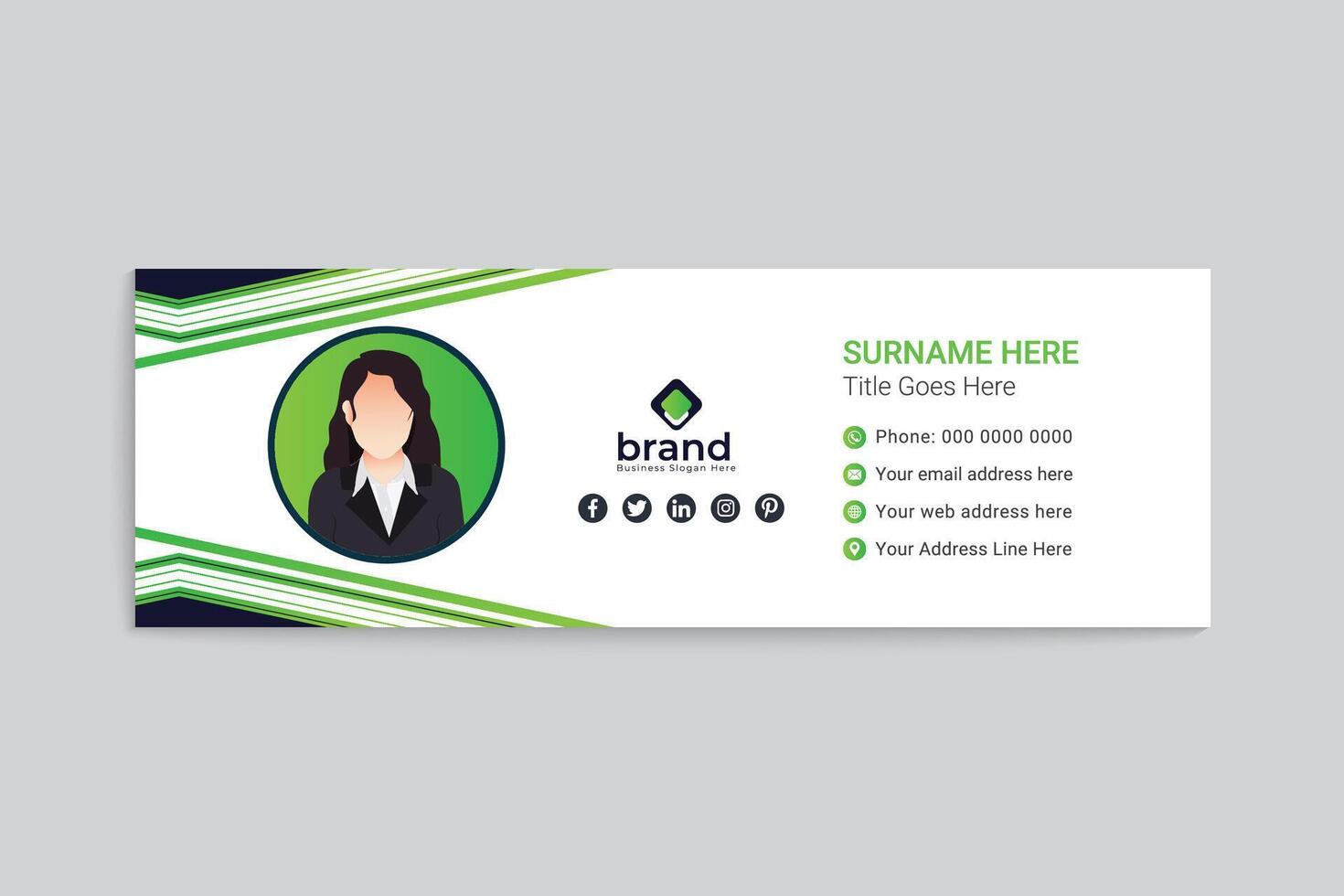 Professional email signature mockup vector
