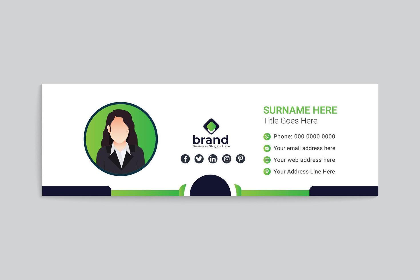 Clean professional email signature template vector