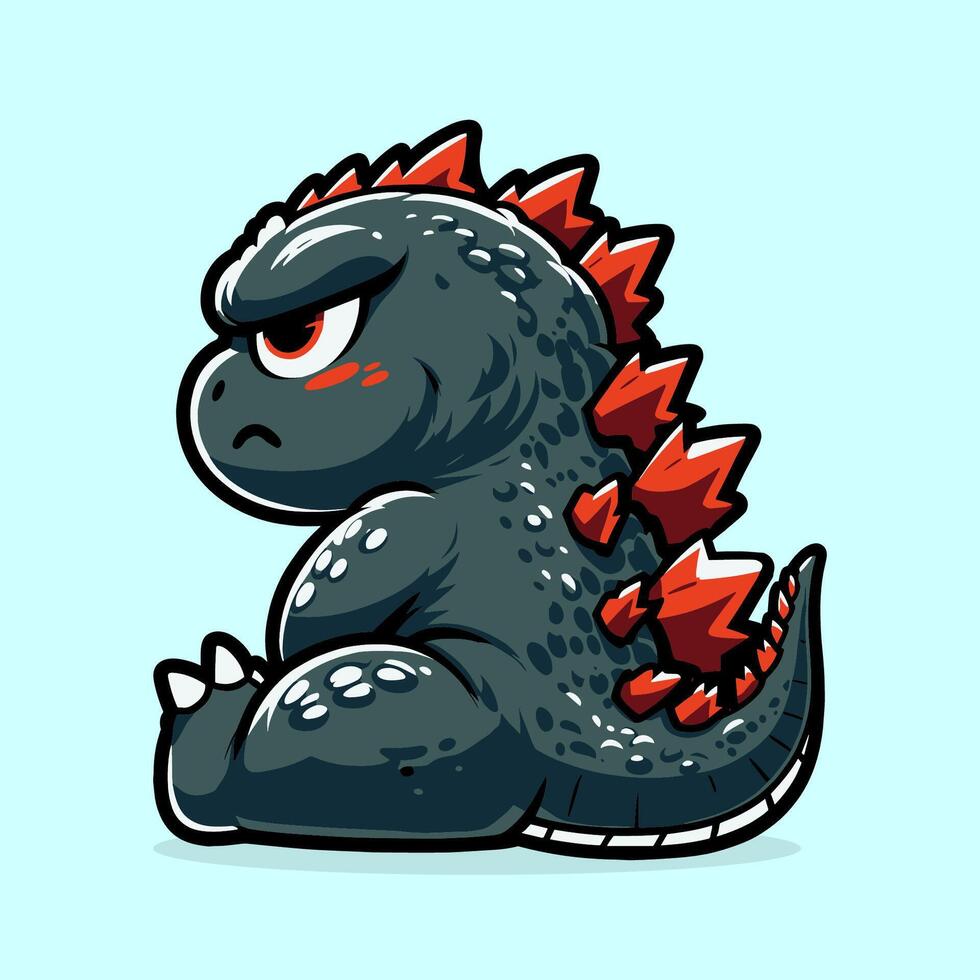 Cute Reptile Monster, Dinosaur Cartoon Illustration vector