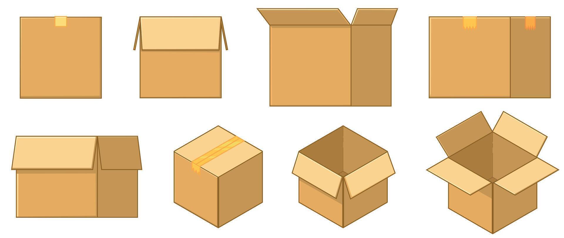 Carton Box Online Delivery Cardboard Packaging vector