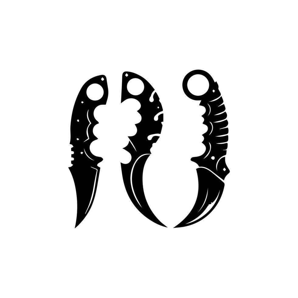 Stealth in Style Black Karambit Logo vector