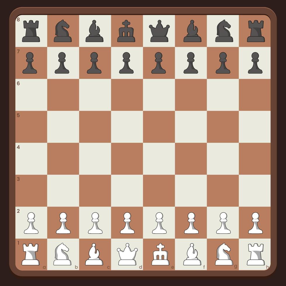 Chess board game ui with Chess pieces vector