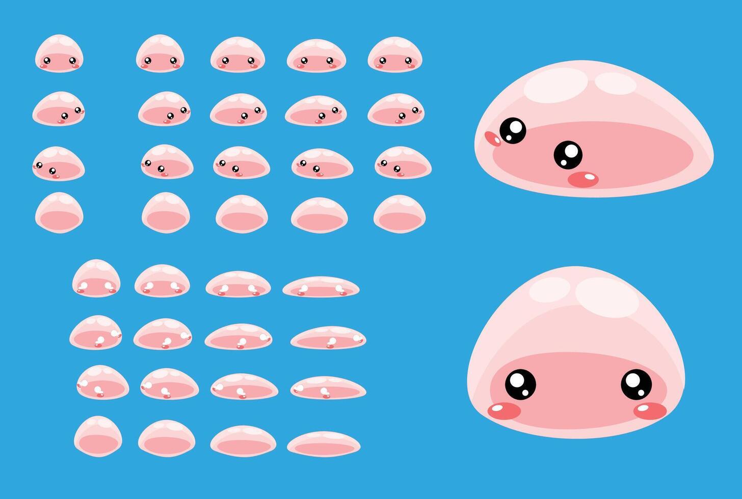 Fantasy RPG Slime Monster Game Character Sprite vector