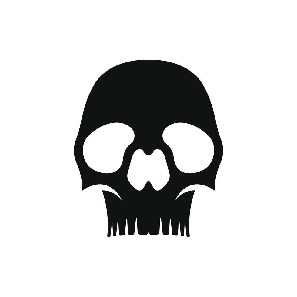 Silhouette of skull logo design template vector